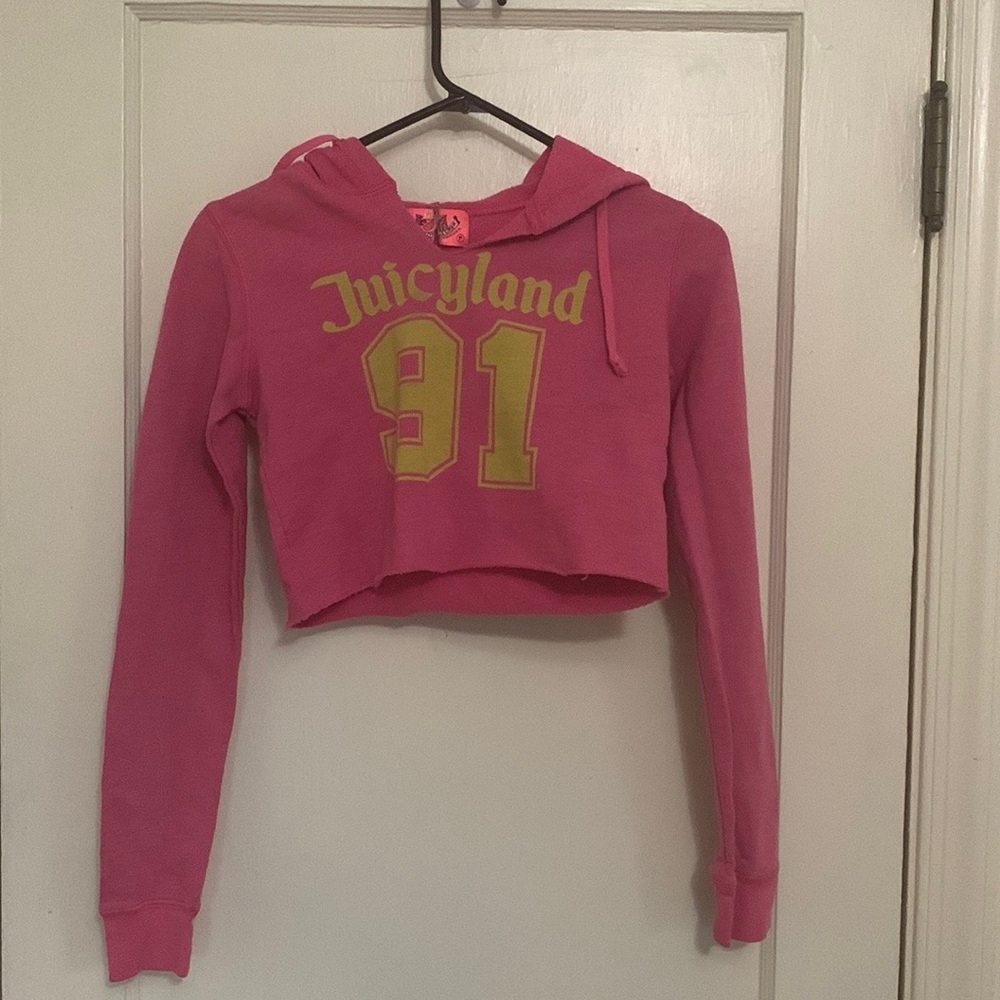 A small crop top sweater hoodie.